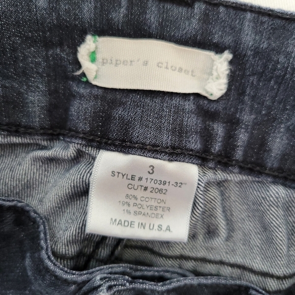 Piper's Closet 3 Dark Wash Black Denim Jeans Two Button Fly - Picture 6 of 6